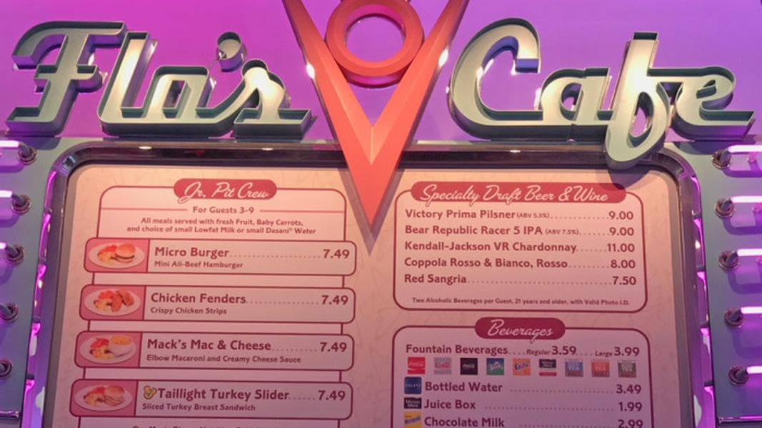Review! NEW Menu at Flo’s V8 Cafe in Disney California Adventure!
