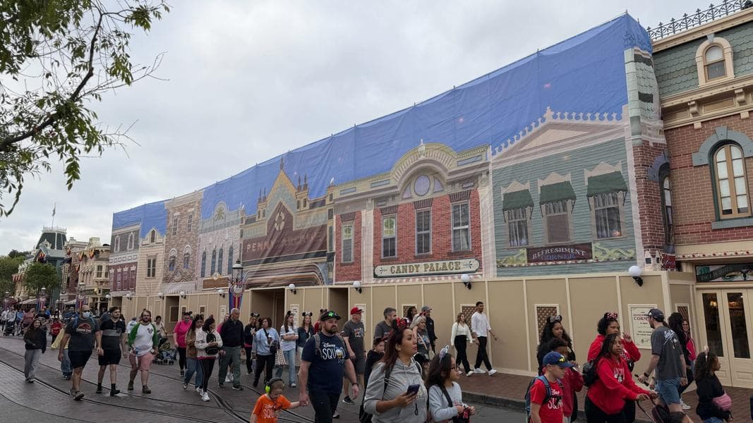 Painted Scrim Now Lining Part of Main Street, U.S.A. at Disneyland