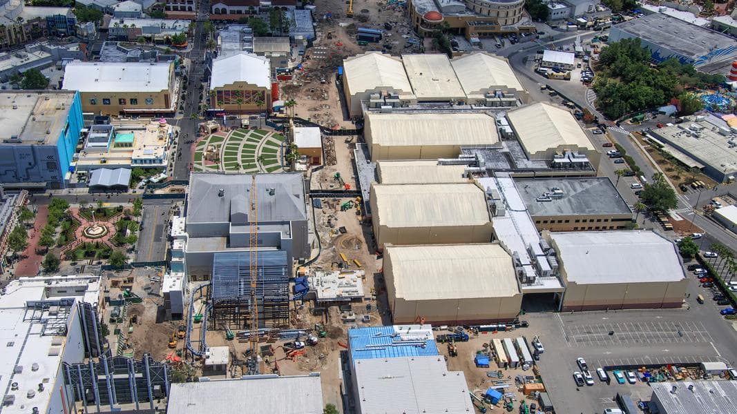 Construction Moving Along Steadily on Fast & Furious Hollywood Drift at Universal Orlando Resort, Aerial Photos Show
