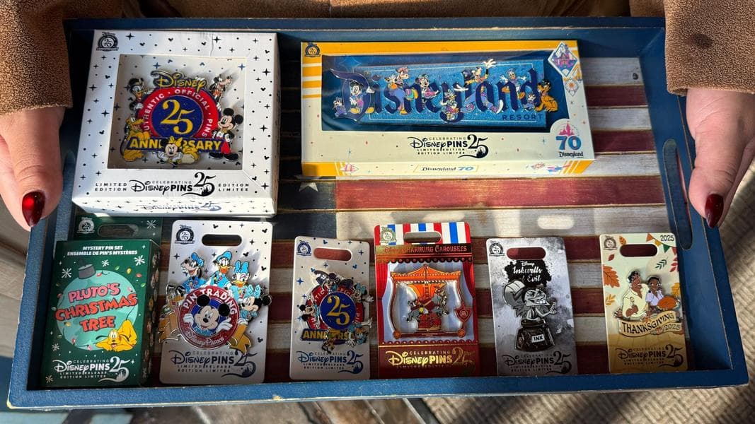 Disneyland Pin Tuesday: Jumbo 70th Anniversary Pin, Pluto’s Christmas Tree Mystery Set, and More