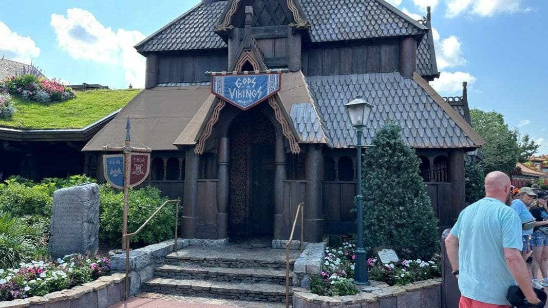 New Shingles Placed on Stave Church Gallery During Refurbishment in EPCOT