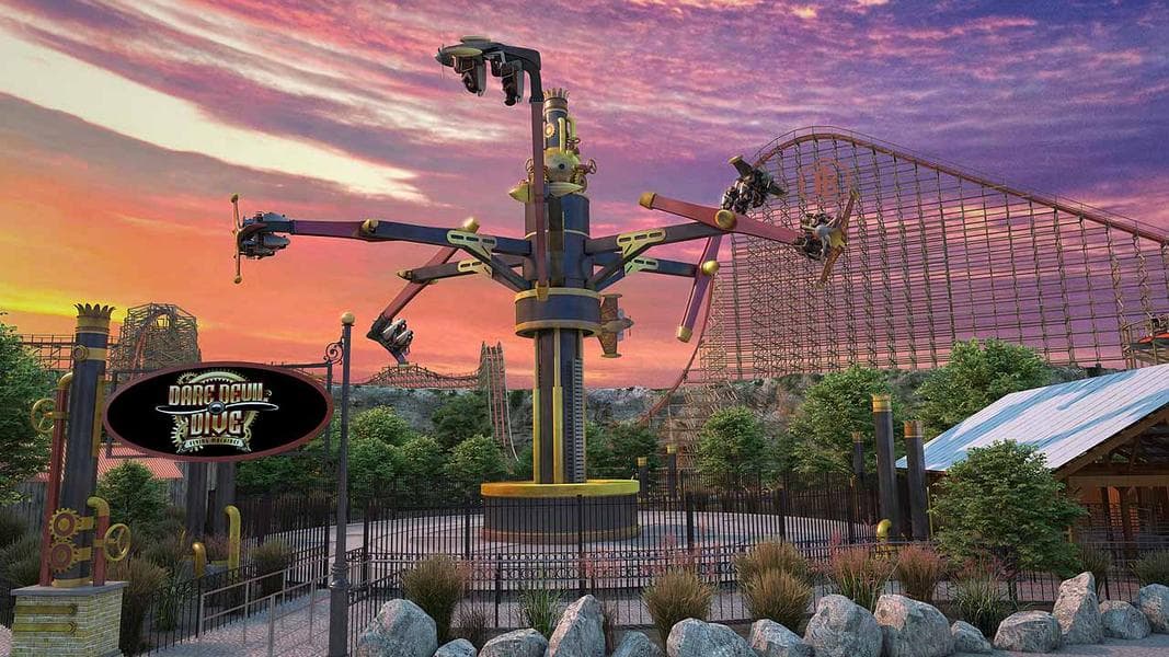 Six Flags Fiesta Texas Announces Dare Devil Dive Flying Machines for 2020
