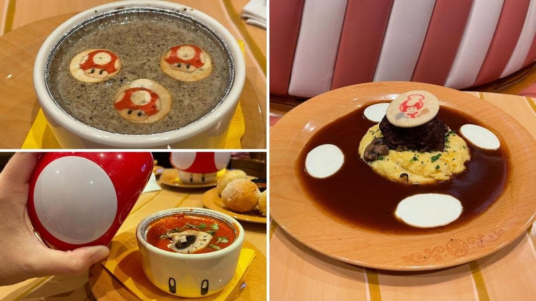 REVIEW: Super Mushroom Soup, Tomato Soup, and Chef Toad Short Rib Special From Toadstool Cafe in Super Nintendo World Hollywood