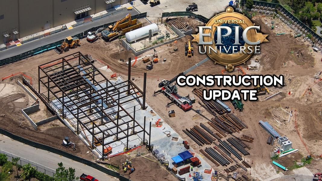 Epic Universe’s Event Building Vertical Construction, Plus Fireworks Show Prepares for Debut