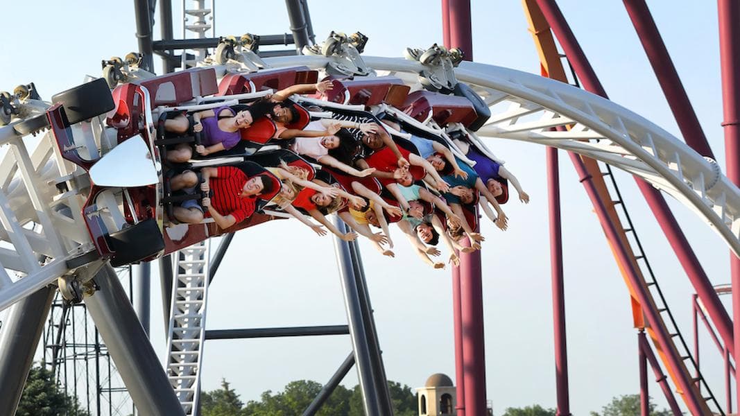 Maxx Force roller coaster makes world record debut at Six Flags Great America
