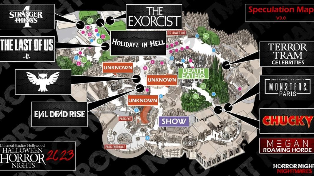 New Halloween Horror Nights 2023 Speculation Map for Universal Studios Hollywood Features ‘Stranger Things’