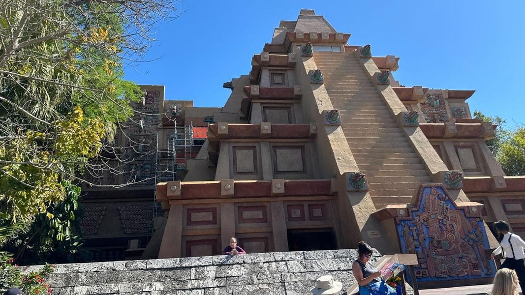 New Themed Concrete Being Installed around Mexico Pavilion in EPCOT