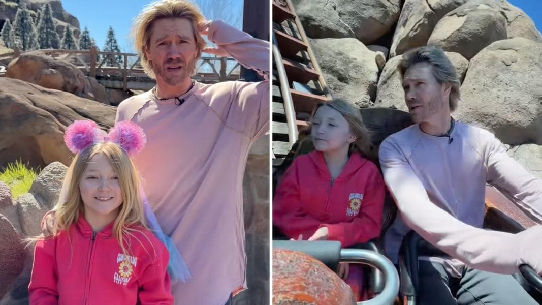 Chad Michael Murray and Daughter Try Not to React on Seven Dwarfs Mine Train