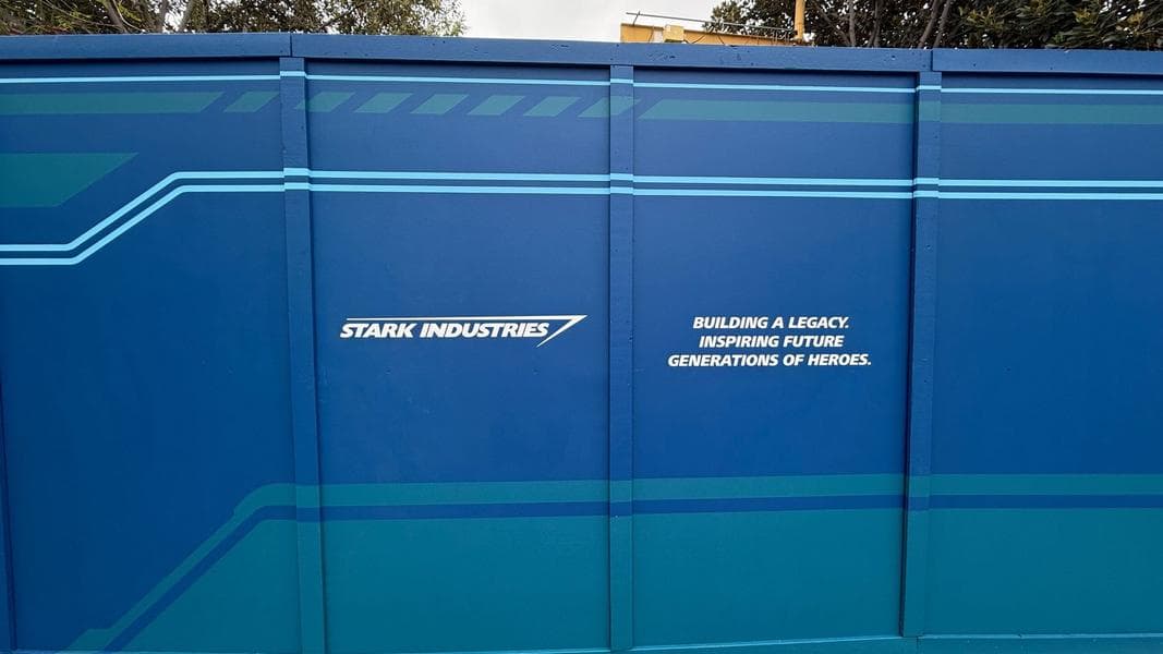 Stark Industries Theming Added to Avengers Campus Construction Walls