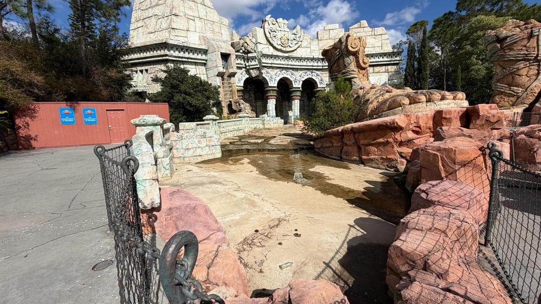The Lost Continent Bridge Gets Lanterns, Water Drained From Poseidon’s Fury at Universal Orlando