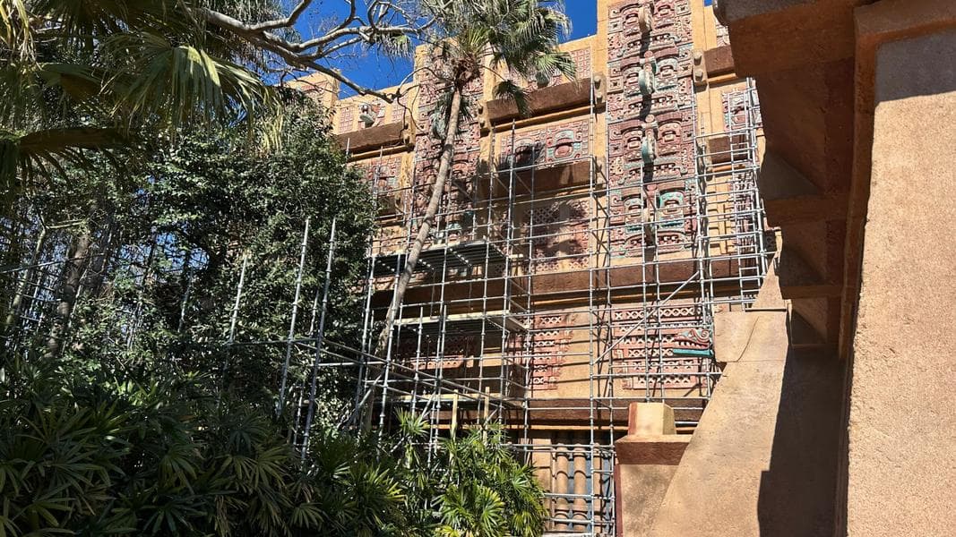 Scaffolding Expands on Pyramid & Backstage in Mexico Pavilion at EPCOT