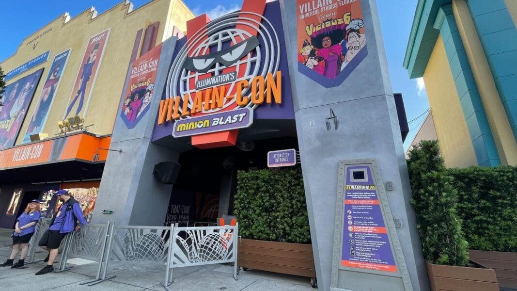 FIRST LOOK: Construction Walls Removed at Villain-Con Minion Blast Entrance in Universal Studios Florida