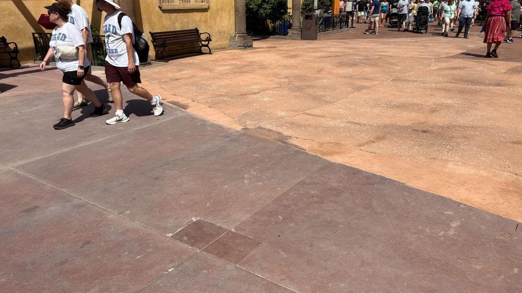 Additional Themed Concrete Installed around Mexico Pavilion Walkway in EPCOT