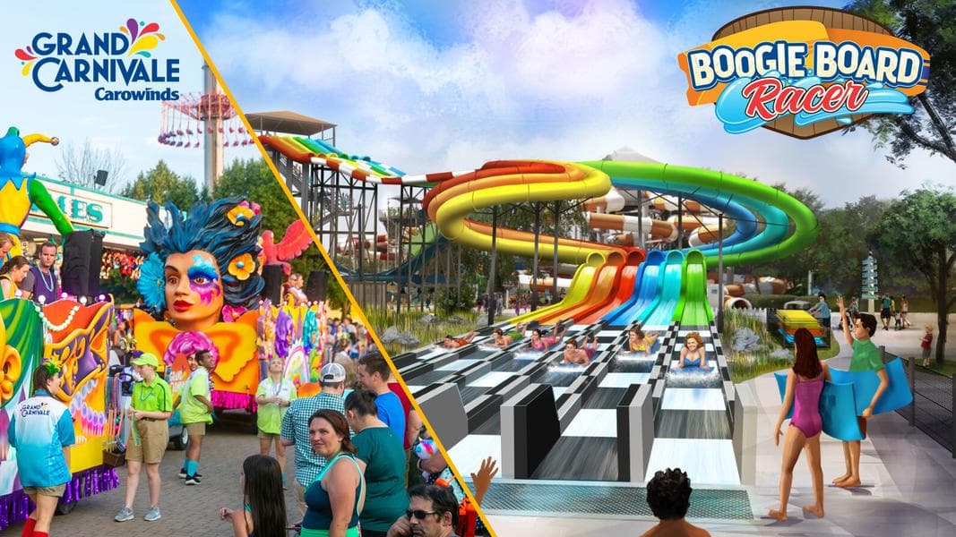 Boogie Board Racer, Grand Carnivale Coming to Carowinds in 2020!
