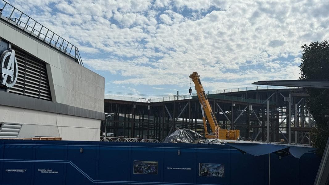 Frame of New Avengers Ride Building Almost Complete at Disneyland Resort