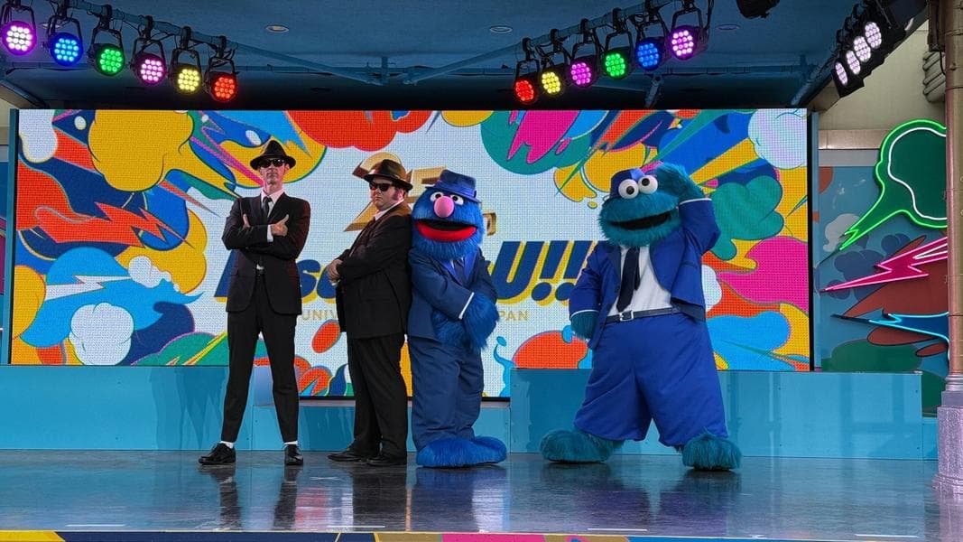Cookie Monster & Grover Join the Blues Brothers for Universal Studios Japan 25th Anniversary Show