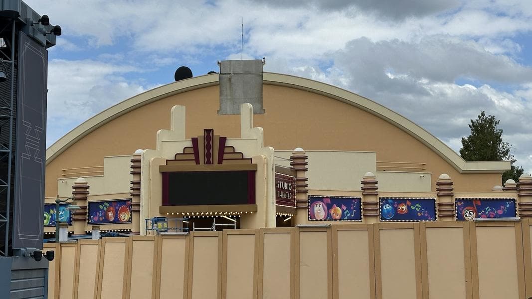 Construction walls have arrived at Production Courtyard for Disney Adventure World transformation