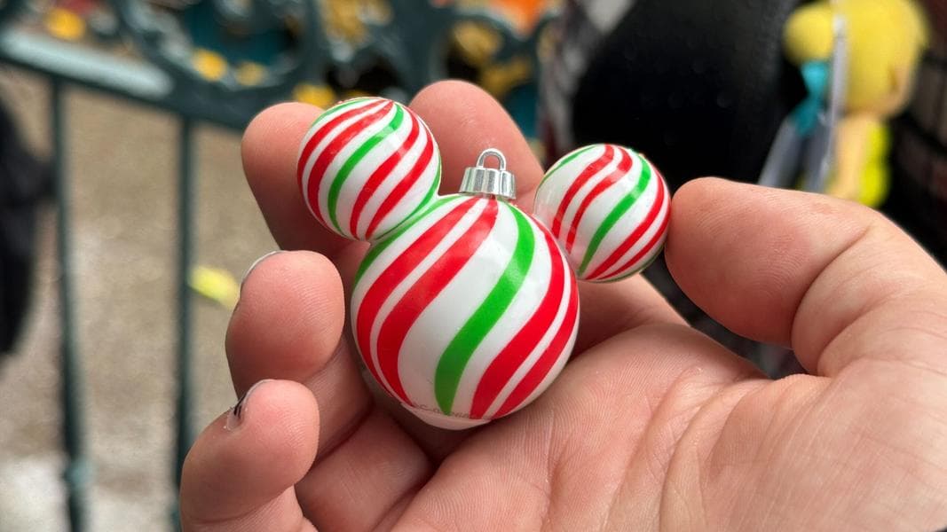 New Peppermint Mickey-Shaped Ornament Glow Cube at Disneyland Resort