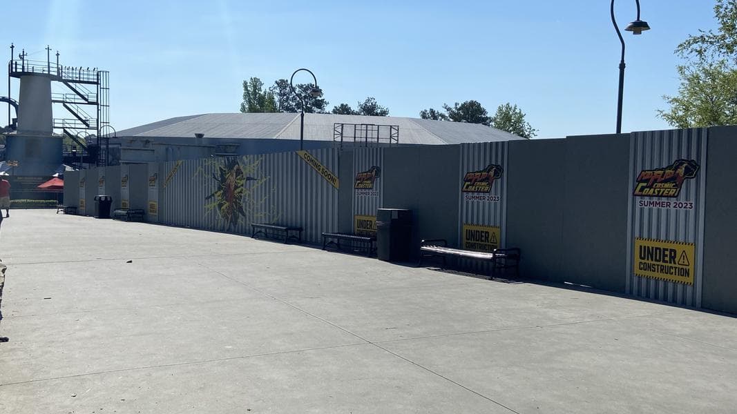 Kid Flash Cosmic Coaster construction at Six Flags Over Georgia