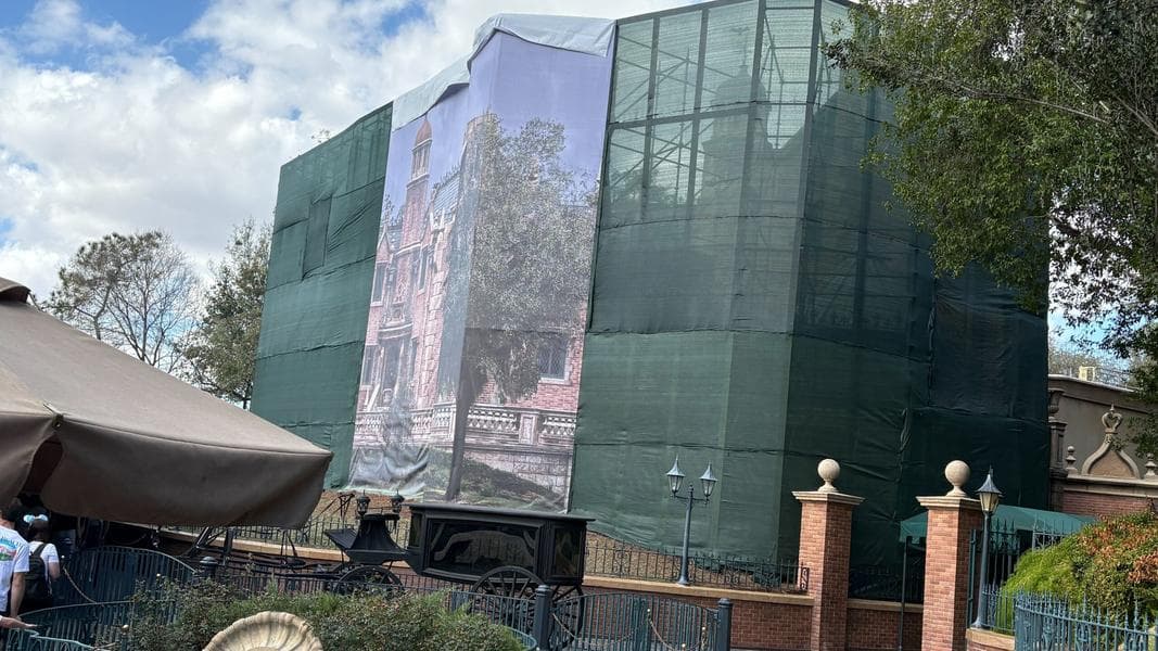 Themed Scrim Installed at The Haunted Mansion in Magic Kingdom