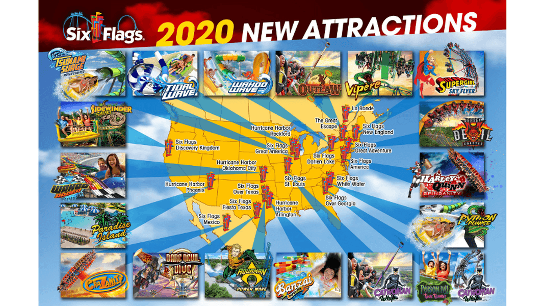Six Flags Parks announces new coasters, waterslides and more coming in 2020