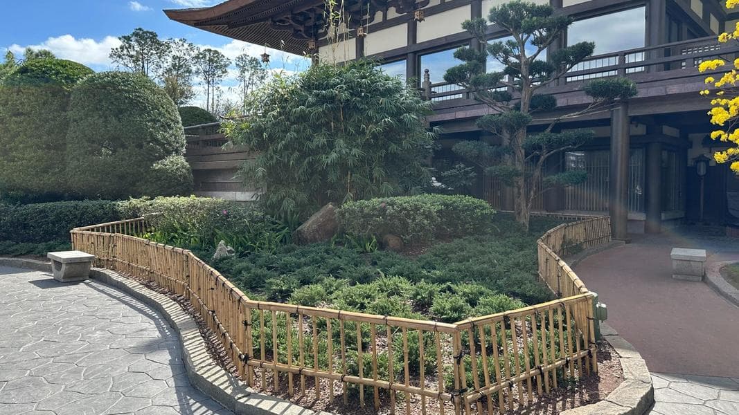 New Bamboo Fencing Installed in Japan Pavilion Before EPCOT International Flower & Garden Festival