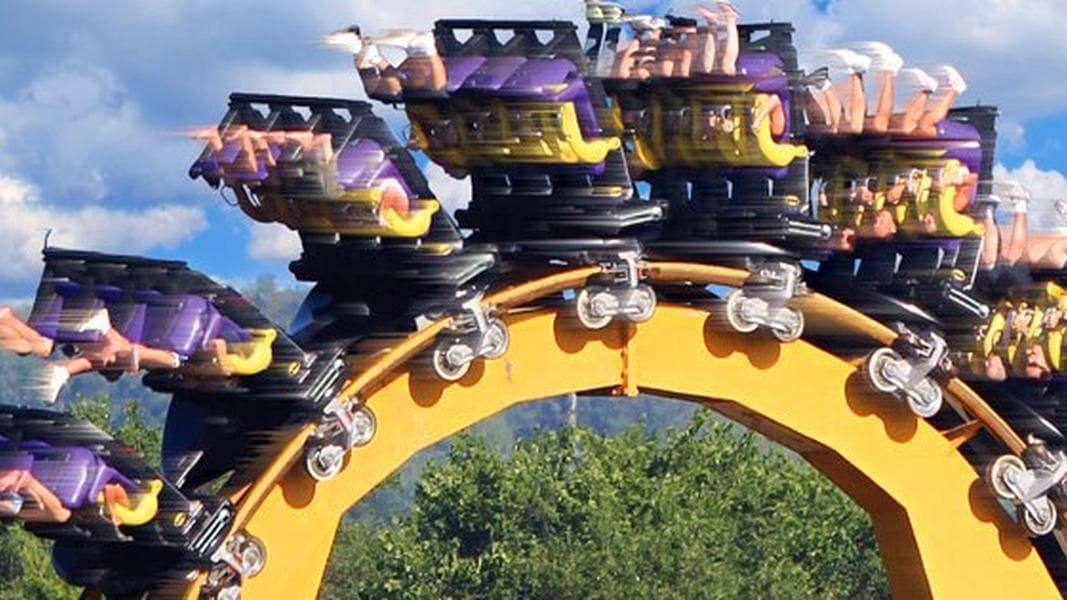 Six Flags Great America’s Backwards Batman