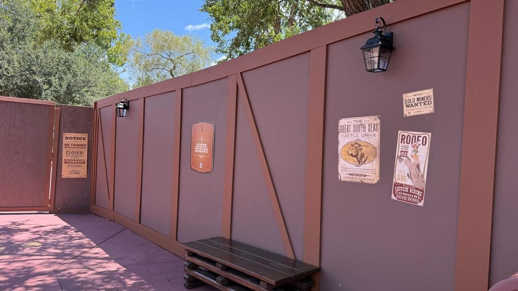 Themed Posters Packed with References to Disney Parks and Films Added to Construction Walls in Frontierland