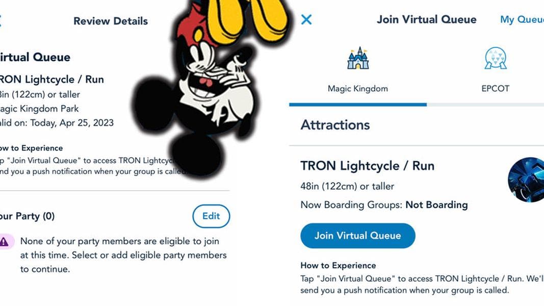 My Disney Experience app problems, guests miss virtual queue spots