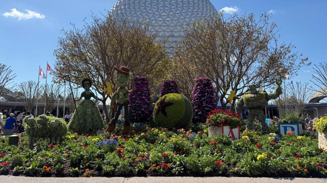 Lotso, Cars, & Pixar Ball Topiaries Return After Long Hiatus for 2026 EPCOT International Flower & Garden Festival