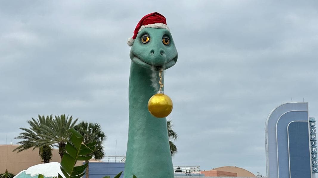 Gertie Gets Santa Hat and More Christmas Decor Installed at Disney’s Hollywood Studios