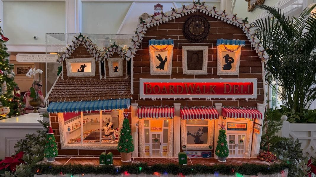 Disney’s BoardWalk Inn Gingerbread House & Christmas Decorations Installed