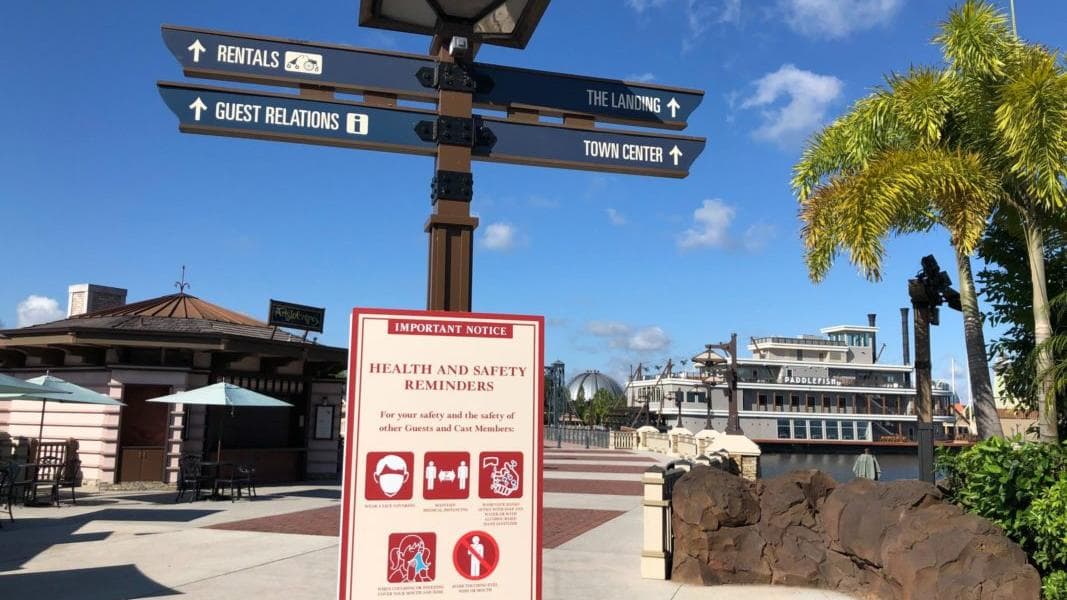 PHOTO REPORT: Disney Springs Phased Reopening 5/20/20 (Parking and Temperature Screenings in Lime Garage, World of Disney Prep, Social Distancing Markers, and More)