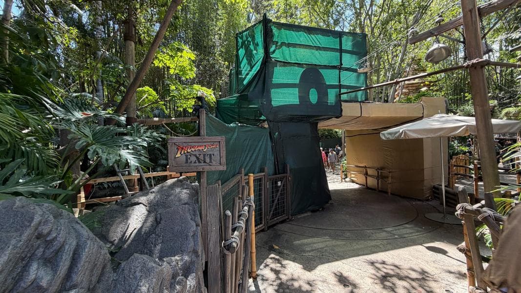 Scaffolding and Scrim Appear Around Indiana Jones Adventure in Disneyland