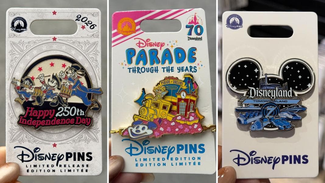 Disneyland Pin Tuesday: 250th Independence Day, Parade of Dreams, Tomorrowland Ride Vehicles