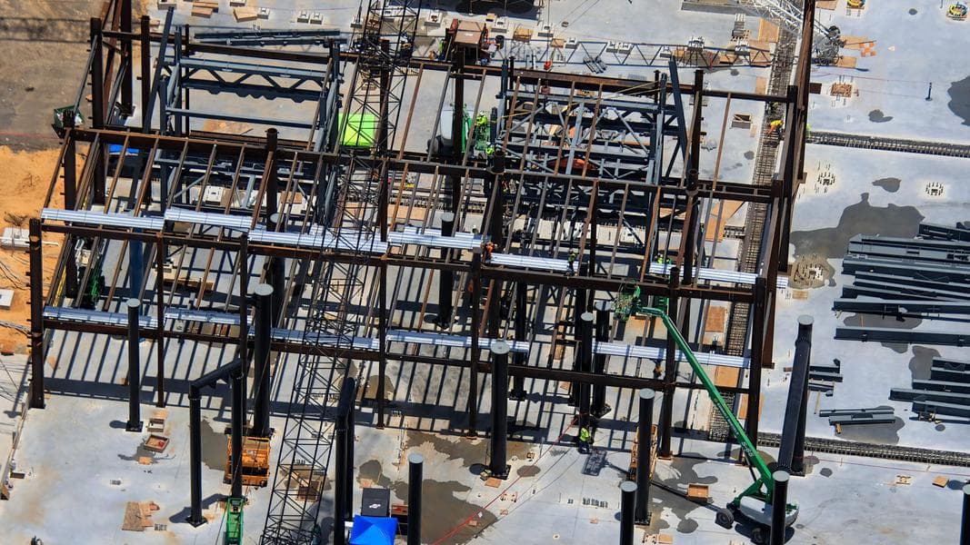 Massive Steel Frame Rises for Monsters, Inc. Roller Coaster at Disney’s Hollywood Studios