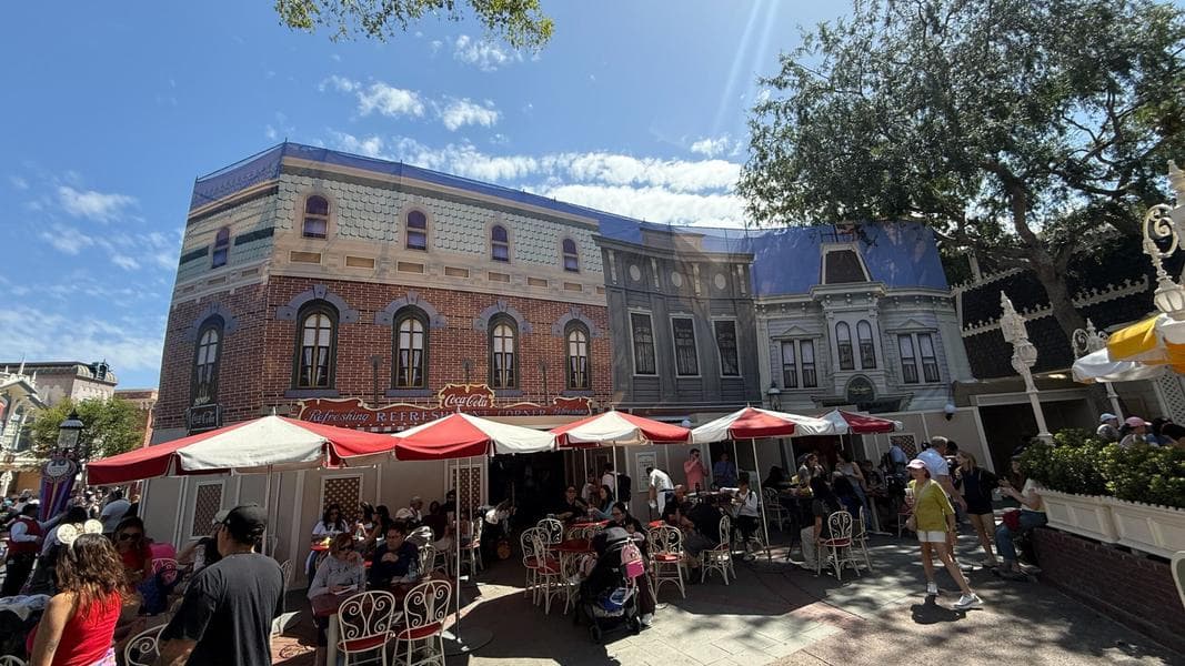Refreshment Corner Gets Themed Scrim on Main Street, U.S.A. in Disneyland