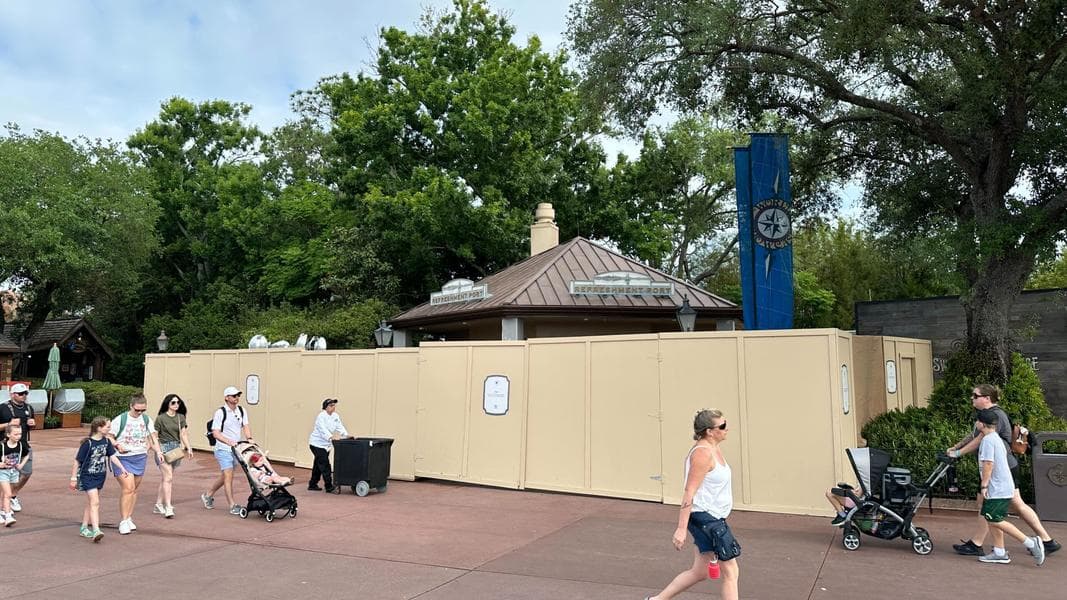 Construction Lights Appear at EPCOT’s Refreshment Port