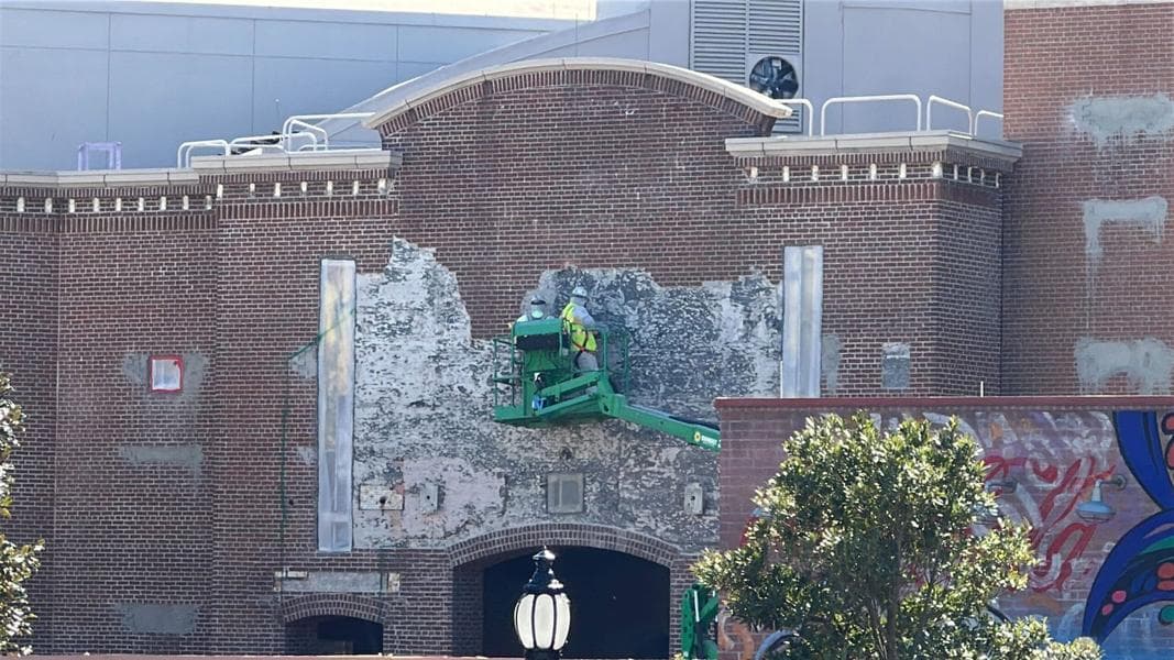 Construction Walls Moved, Crews Stripping MuppetVision Brick Facade at Disney’s Hollywood Studios
