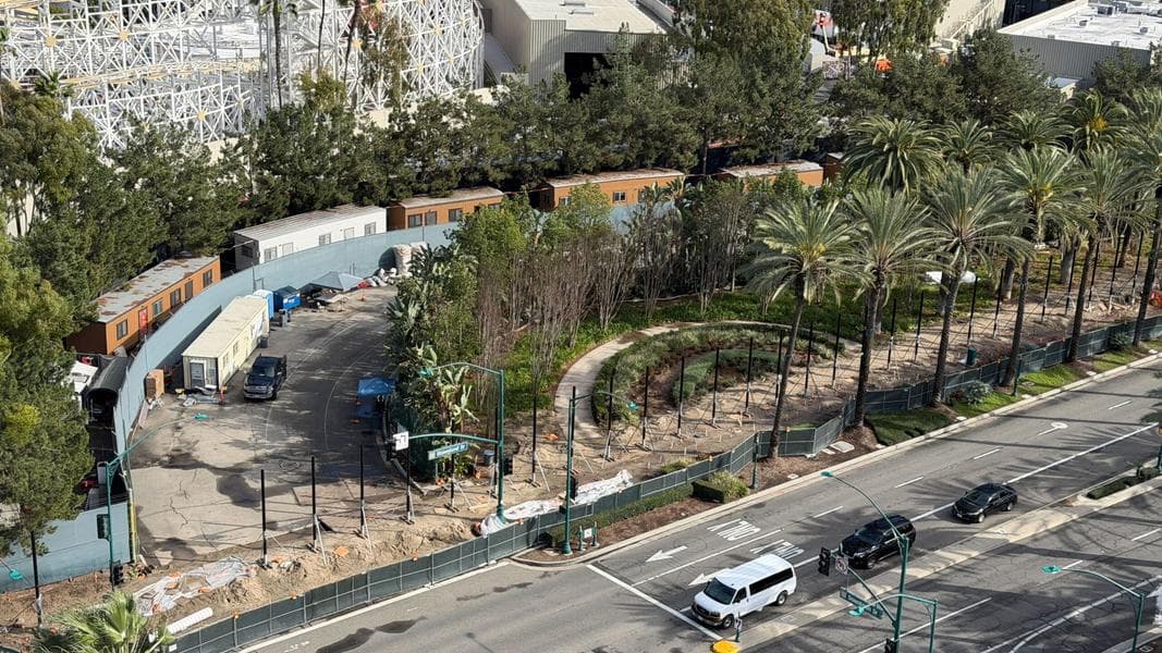 More Perimeter Fence Posts Installed Near Future Coco Ride at Disney California Adventure