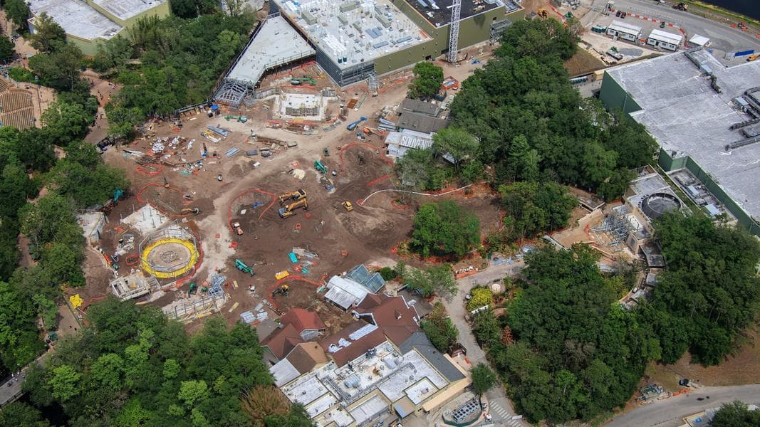 Latest Tropical Americas Aerial Photos Show DinoLand, U.S.A. Façade Transformations Taking Shape in Disney’s Animal Kingdom