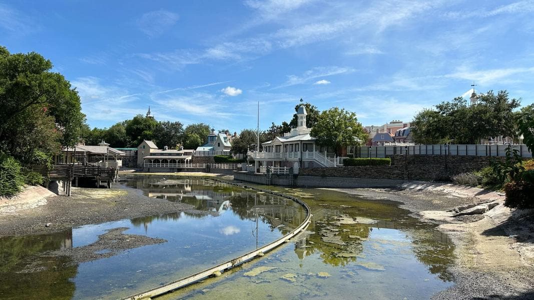 Rivers of America Almost Completely Drained at Magic Kingdom