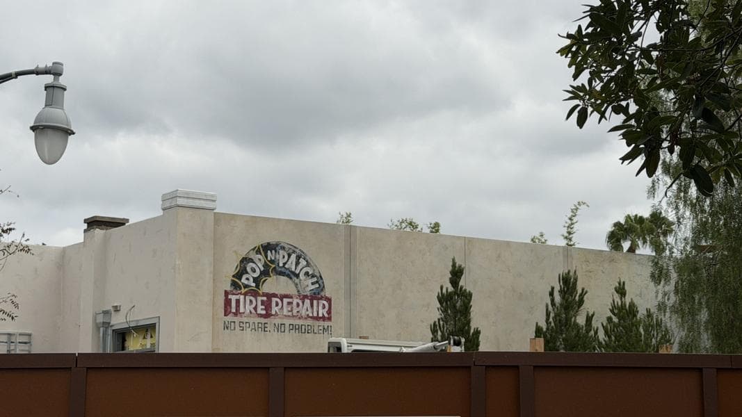 'Cars' Theming Added to Avengers Campus Restroom Facade at Disney California Adventure