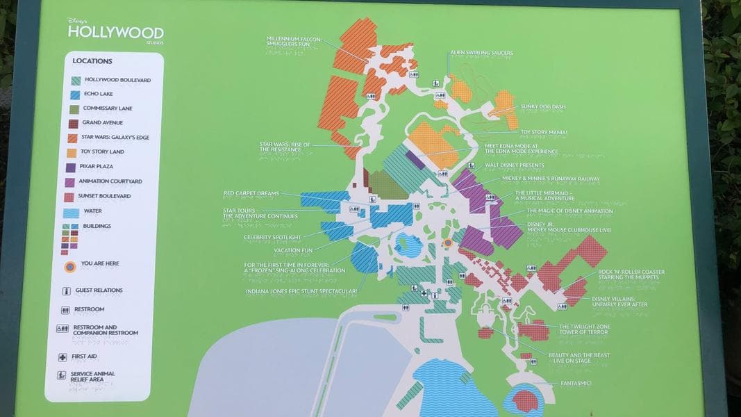 Disney’s Hollywood Studios Braille Map Updated with Muppets Rock ‘N’ Roller Coaster, Animation Courtyard Labels