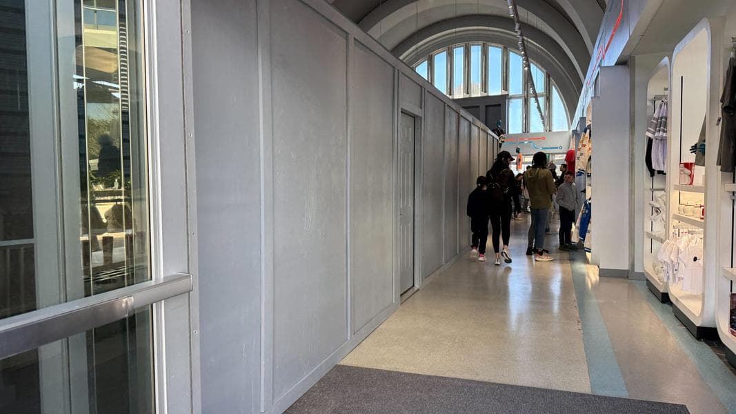 Construction Walls Installed in Tomorrowland Launch Depot at Magic Kingdom