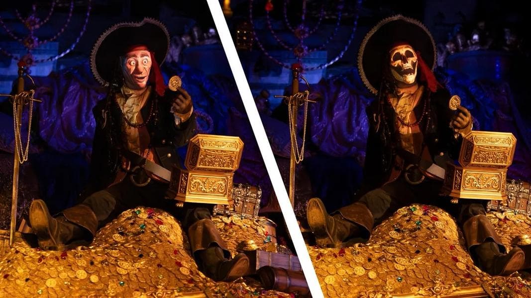 BREAKING: Iconic Skeleton on Treasure Turned into Transforming Audio Animatronic in Pirates of the Caribbean