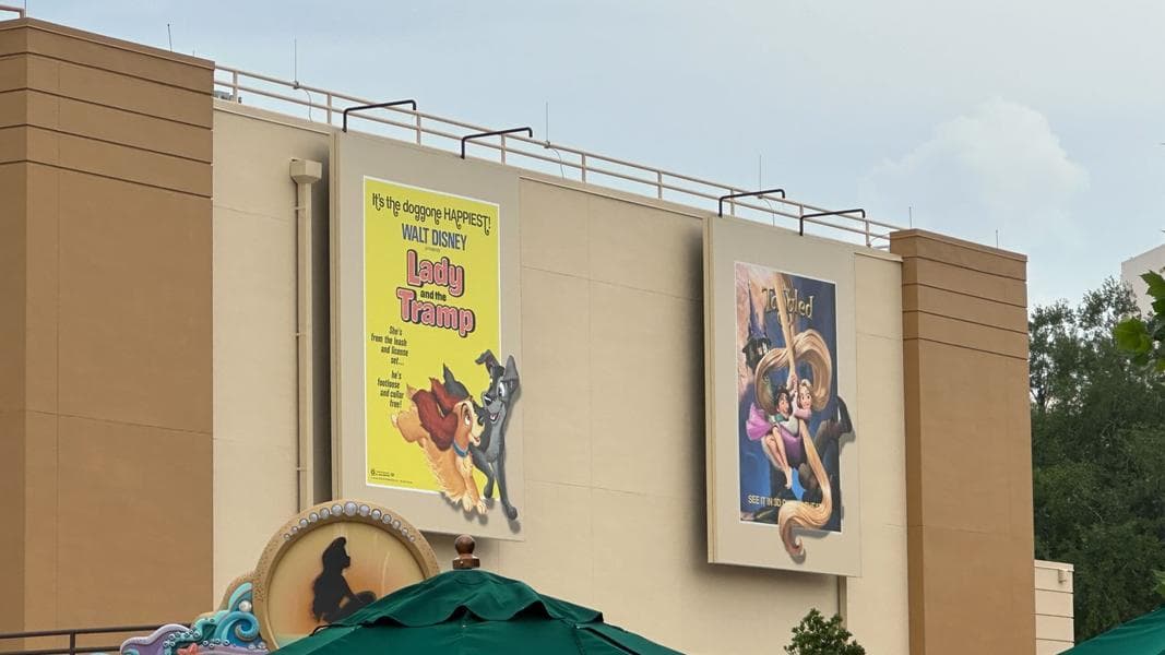 Movie Billboards Installed in the Walt Disney Studios Courtyard Area of Hollywood Studios