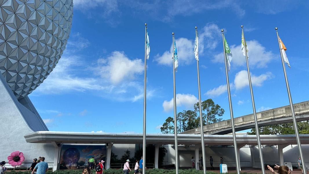 Damaged EPCOT Palm Trees Removed From Park Entrance
