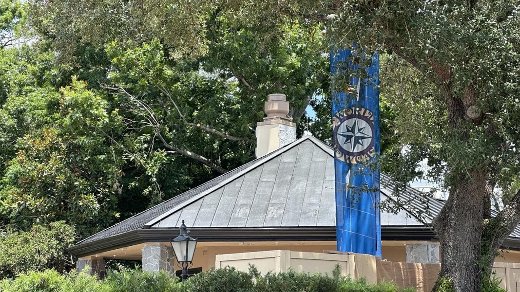 Chimney Facade Work Being Done at EPCOT's La Poutinerie