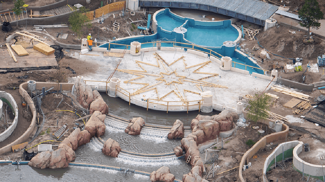 Epic Universe construction update: Celestial Park adds water (!), Chronos medallions